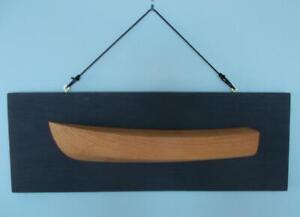 Vintage 14 Wooden Boat Half Hull Model W Backing Board Ready To Hang