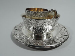 Gorham Zodiac Baby Set A475 A4990 Cup Bowl Plate American Sterling Silver 1915