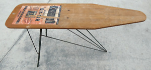 Sunbeam Ironmaster Wood Ironing Board Rid Jid Metal Legs Antique Laundry Press