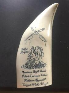 Whale Tooth Scrimshaw Resin Replica Real Moby Dick Fine Details Dave Bolling