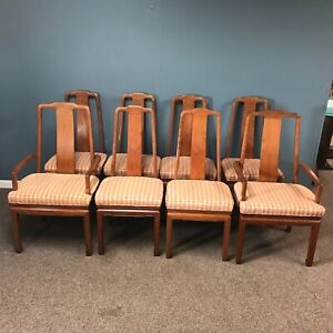 Set Of 8 Chinese Hardwood Dining Chairs