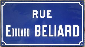 Old French Enamel Street Sign Plaque Road Name Artist Douard B Liard Etampes