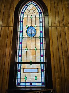 9x3 Stained Glass Vintage Church Two Panel Multiple Available 