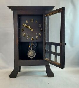 Mission Oak Mantle Clock Arts And Crafts Praire School Stickley Wright Era