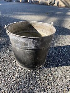 Vintage Old Galvanized Tin Steel Metal Bucket Pail