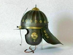 Medieval Hussars Etched Helmet Museum Helmet Replica Iron Brass Items