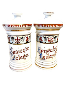 Pair Of Porcelain Apothecary Jars