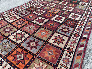 5x8 Vintage Oriental Rug Antique Handmade Hand Knotted Geometric 5x9 4x9 4x8 Ft