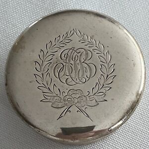 Antique Black Starr Frost Antique Sterling Silver Snuff Pill Box