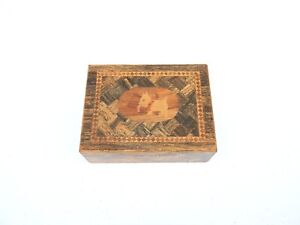 1930 S Art Deco Wooden Box Inlaid Marquetry Parquetry Design With Scottie Dogs