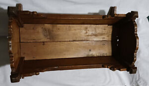Vintage Solid Oak Child S Wooden Cradle