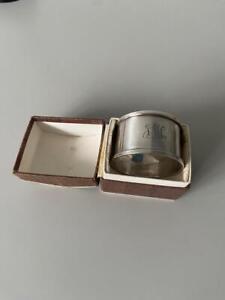 Cased Hallmarked Silver Napkin Ring Birmingham 1947