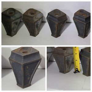 Set 4 Matching Art Deco Small Cast Iron Table Stove Cabinet Legs Leveling Screw