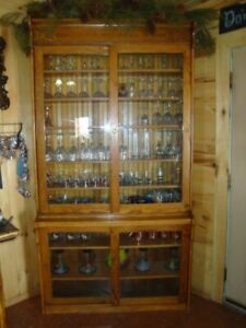 Antique Step Back Glass Front Cabinet C 1890 1900 From Cigar Store In Boulder Co