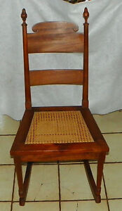 Mahogany Caned Seat Sewing Rocker Rocking Chair Cs R196 