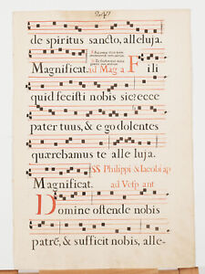 17th Century Antiphonal Music Two Sided Vellum Manuscript 18 12 247 248