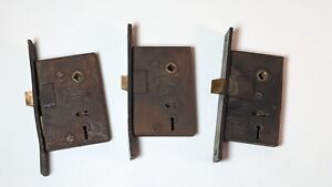B G Ny Antique Brass Mortise Lock Lot No Keys Rare Vintage Door Hardware Worn