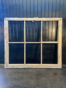 Antique Window Sash No Glass Farm House Wood Frame 31inx27in