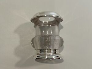 Frank M Whiting Sterling Silver Glass Toothpick Holder 3 1 4 High 2 1 4 W