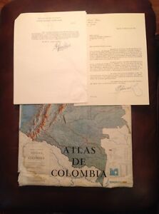 Rare Atlas De Colombia First Edition Documents Signed By The The Author