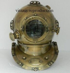 Us Navy Anchor Engg Deep Sea Marine Vintage Divers Helmetantique Diving Helmet