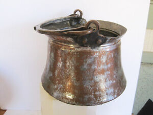 Antique Hammered Copper Garden Cauldron Kettle Hand Hammered Hevy Mongolia Tibet