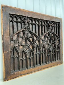 A Stunning Gothic Revival Carved Panel In Wood 1 