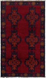 Vintage Hand Knotted Area Rug 3 5 X 6 7 Traditional Wool Carpet