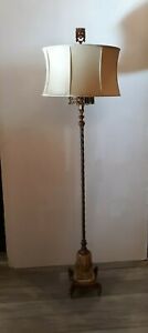 Exceptional Oscar Bach Marble And Bronze Art Deco Floor Lamp No Shade