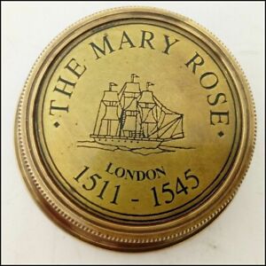 Brass Mary Rose Antique Sundial Compass Vintage Designer Gift Nautical Compass