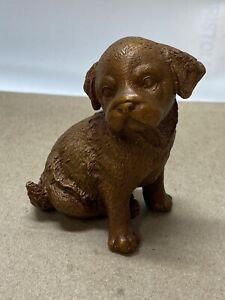 4 Cute Lifelike Bronze Dog Handmade Pure Copper Statue Labrador Puppy Brass
