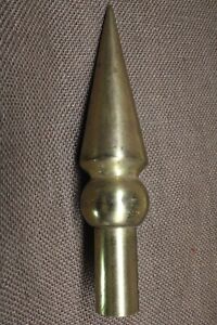 Old Flag Pole Top 8 Spear Point Street Lamp Finial Fence Vintage Tarnish Brass