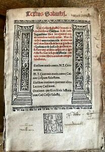 Rare 1520 Book De Coniuratione Catilina Gaius Sallustius Crispus 86 35 Bc 