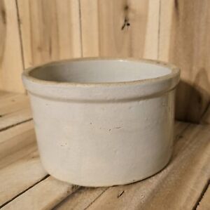 Vintage Antique Small Stoneware Crock Pottery Bowl 3 5 8 Tall X 5 7 8 Diameter