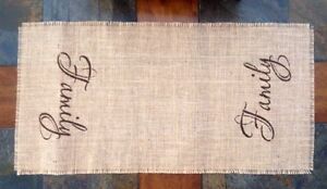 Primitive Burlap Placemat Table Runner Family Inspirational Country Wedding 24 