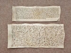 1694 Latin Manuscript Vellum Document Another Similar Mystery Contents Area
