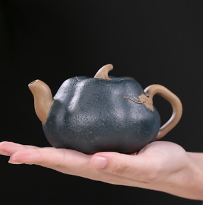 220ml Yixing Zisha Pottery Teapot Handmade Kungfu Tea Pot Pumpkin Shape Pot
