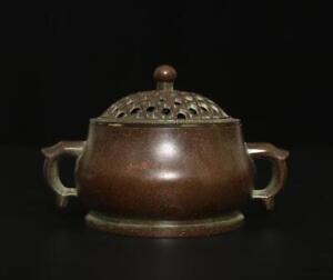 Chen Qiaosheng Signed Old Chinese Bronze Or Copper Incense Burner W Ears