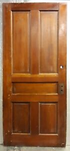 32 X78 Antique Vintage Old Victorian Interior Solid Wood Wooden Door 5 Panels