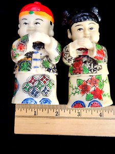 Vintage Japanese Carved Little Boy Girl Netsuke Figurines 1193
