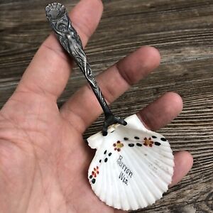 Antique Art Nouveau Mermaid Shell Us Sterling Co Silver Souvenir Spoon