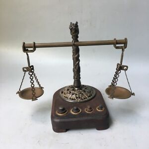 7 2 Old Chinese Dynasty Copper Palace Balance Steelyard Beam Lever Scale Statue