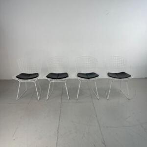 Set Of 4 Vintage Harry Bertoia Chairs Midcentury In White Powder Coated 4167