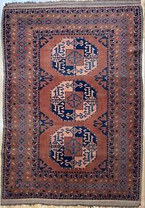 Terrific Turkmen 1920s Antique Beshir Rug Tribal Oriental Carpet 4 X 5 8 Ft 