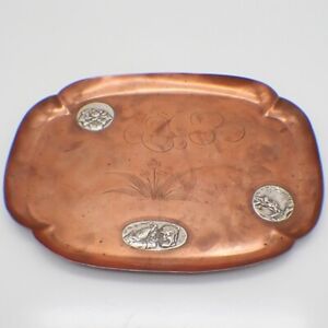 Aesthetic Copper Tray Silver Insets Gorham Co 1883 Mixed Metals