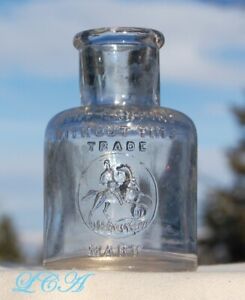 Old West Patent Medicine Salve Jar None Genuine W Pic Man On Horse Sac Or Sf Cal