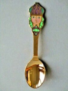 A Michelsen 1982 Christmas Sterling Gold Plated Spoon Queen Of Sheba