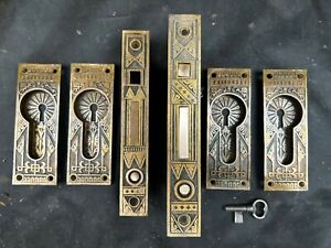 Beautiful 1892 Norwich Eastlake Double Pocket Door Set