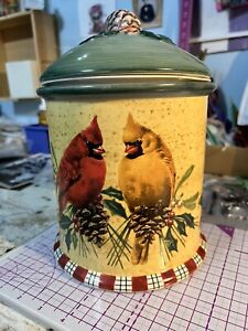 Antique Cardinal Cookie Jar Lenox Winter Greetings