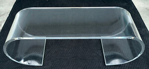Vintage Mid Century Thick Lucite Acrylic Scroll Coffee Table
